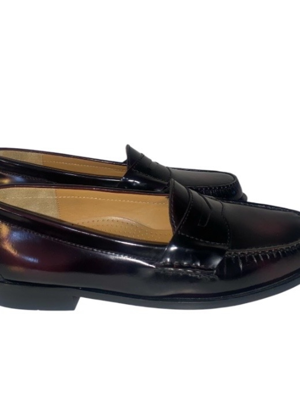 Cole Haan Burgundy Leather Pinch Penny Loafers. Size 9D. (Pre owned)